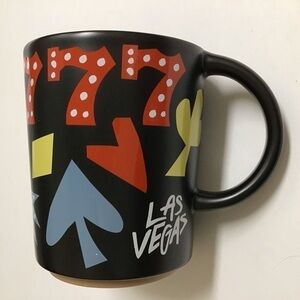Starbucks Las Vegas Black Coffee Mug Tea Cup 12 oz Cards Blackjack Triple 7s